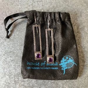 Sterling silver and purple amethyst earrings